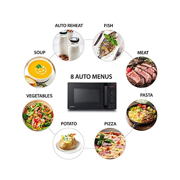 Toshiba-800-w-20-L-Microwave-Oven-with-8-Auto-Menus-5-Power-Levels-Mute-Function-and-LED-Cavity-Light-Black-MW2-AM20PFBK Toshiba 800w 20L Microwave Oven with 8 Auto Menus, 5 Power Levels, Mute Function, and LED Cavity Light - Black - MW2…