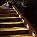 Solar Step Lights Outdoor - Amei 6 LED Solar Deck Lights, Solar Garden Lights, Solar Outdoor Lights Wall Mount, Waterproof Security Lamps for Decks Stairs Patio Pathway Fence (Warm White) (8 Pack)
