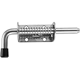 JQK Spring Loaded Latch Pin, 304 Stainless Steel Barrel Bolt Thickened 2mm Door Lock, 5 Inch Brushed Finished, HSB300