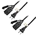 [UL Listed] Cable Matters 2-Pack 16 AWG 2 Prong Extension Cord 10 ft, 13A 3-Outlet Extension Cords with Tamper Guard, 13 Amp, 1625 Watts, Black