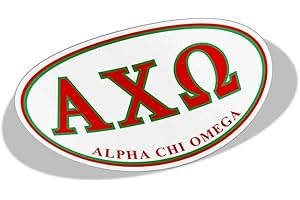 GREEKGEAR Alpha Chi Omega Greek Letter Oval Decal