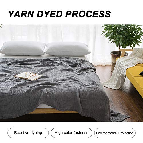 EMME 100 Cotton Muslin Blankets for Adults 4Layer Breathable Muslin