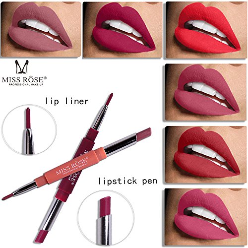 Lurryly Double-end Lasting Lipliner Waterproof Lip Liner Stick Pencil 8 Color (F)