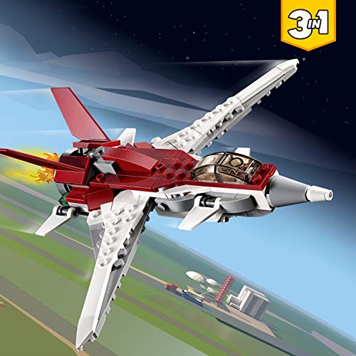 LEGO 31086 Creator Flugzeug der Zukunft, Raumschiff der Zukunft oder Roboter der Zukunft, 3-in-1 Bauset, Science-Fiction-Abenteuer, Fahrzeugspielzeuge für Kinder ab 7 Jahren – Bild 4