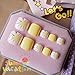 24pcs Summer Fresh Daisy SunFlower Yellow False Toe Nail