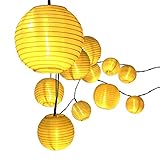 Lantern Solar String Lights, Innoo Tech Outdoor Globe Lights 14.4ft 20 LED Warm White Fabric Ball Christmas Lights for Garden Path Party