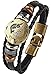 Hamoery Punk Alloy Leather Bracelet For Men Constellation Braided Rope Bracelet Bangle Wristband(Pisces)