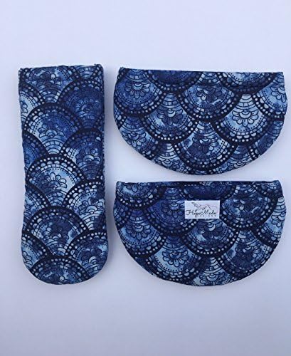 Blue Fan Cookware Oven Hot Pad and Pot Handle Holder