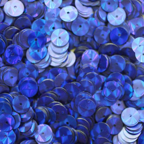 8mm Flat Round SEQUIN PAILLETTES ~ ROYAL BLUE PRISM MULTI Reflective METALLIC ~ Loose sequins for embroidery, bridal, applique, arts, crafts, and embellishment. Made in USA.