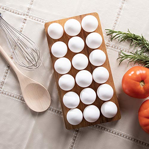 Gui's Chicken Coop Wooden Egg Tray - Rustic Wood Egg Holder For 18 Eggs Usable in Kitchen Refrigerator, Freezer, or Countertop