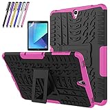 Mignova Galaxy Tab S3 9.7 Case, Hybrid Protection Cover Built-in Kickstand Skin Case for Samsung Galaxy Tab S3 9.7 inch (2017 SM-T820 T825) + Screen Protector Film and Stylus Pen (Pink)