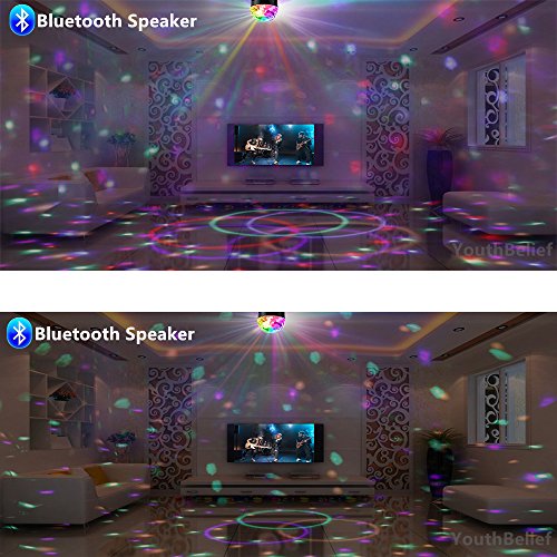 Party Lights Disco Strobe Ball 2018 New Generation Sound Activated Rotating with USB Charging Bluetooth Speaker Machine Remote Control 9 Colors Lighting for DJ birthday Dancing Wedding - Thumbnail 4
