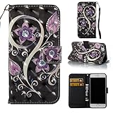 iPhone 7 Case,iPhone 8 Case,Kickstand Wallet Cover with Inner Soft Bumper Shock Proof and Scratch Resistance Full Protective Cover with Credit Card Holder Birthday Gift for Apple iPhone 7-Purple