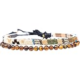 Made by Nami 2 Pcs Boho Surfer Bracelets for Men and Women Waterproof and Adjustable Beach Bracelets for Men and Women Set of 2 Beaded & Braided