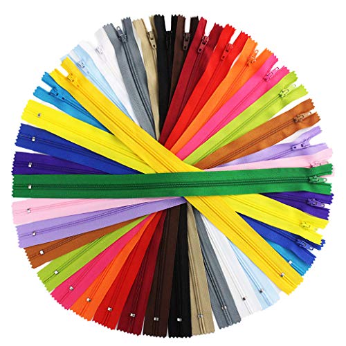 80 Pieces Nylon Coil Zippers, Bantoye 14 Inches #3 Colorful Sewing Zippers Supplies for Tailor Sewing Crafts, 20 Assorted Colors