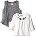 Little Lass Girls' 3 Piece Knit Vest Set Stripes
