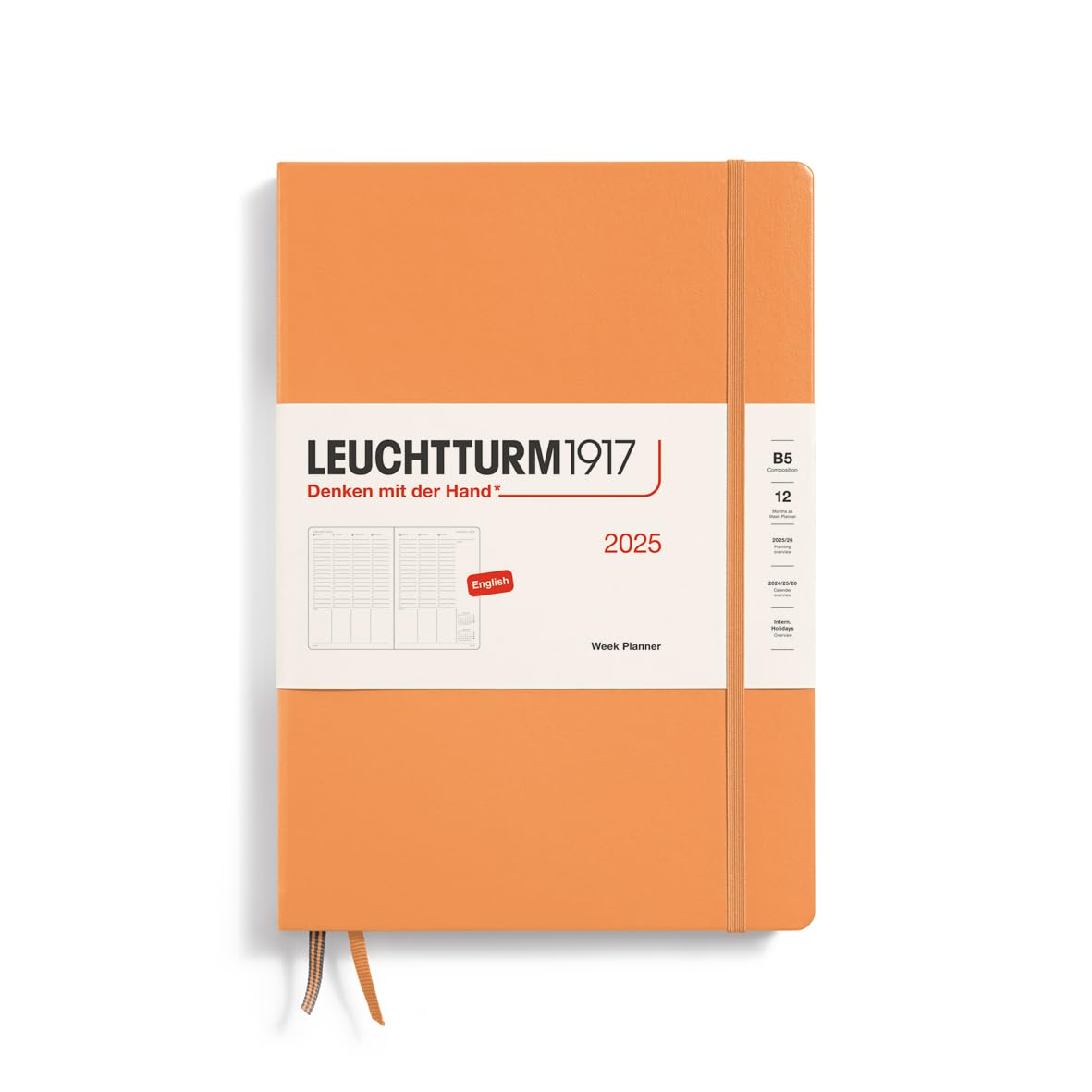 LEUCHTTURM1917 370691 Weekly Planner Composition (B5) 2025, Apricot, English