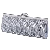 ECOSUSI Elegant Rhinestones Clasp Flap Purse Evening Bag Clutch