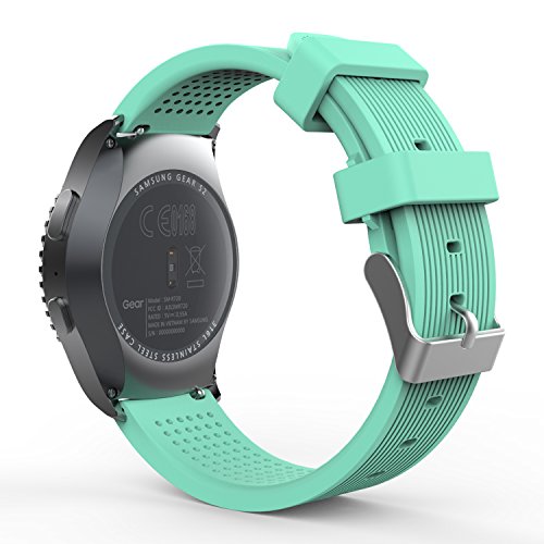 Gear S2 Classic / Gear Sport Watch Band, MoKo Soft Silicone Watch Strap for Samsung Gear S2 Classic SM-R732/R735/Moto 360 2nd(Men's 42mm 2015)/Ticwatch 2/Gear Sport SM-R600 Smartwatch, Mint GREEN