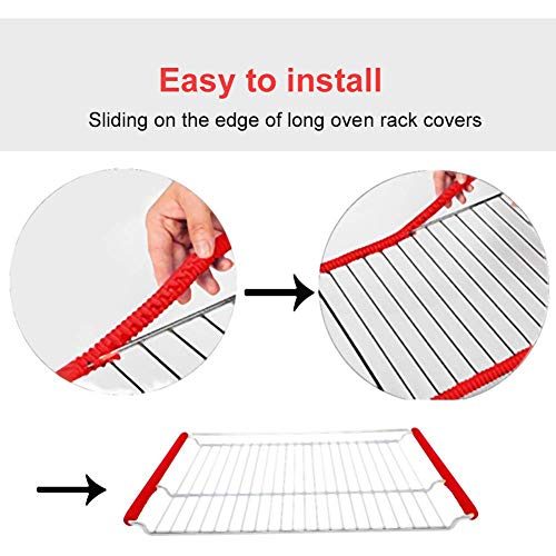 BKpearl 6 Pcs Oven Rack Protectors, Silicone Oven Rack Shields Guard Edge Liner Cover to Protect Against Burns, Scars