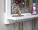 SoCal Buttercup White Jewelry Organizer from Wooden Wall Mounted Holder for Earrings/Necklaces/Bracelets/Accessories (White)