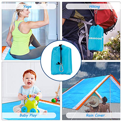 BMHNOONE Sand Free Beach Blanket, Oversize Sand Free Beach mat 82"x79",Portable Outdoor Beach Blanket for Beaches,Camping,Hiking and Picnic- Lightweight Quick Drying Heat Resistant - Thumbnail 6