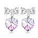 Purple Pink Earring 925 Sterling Silver Butterfly Earrings for Women - Crystals Jewelry Gifts for Mother Daughter