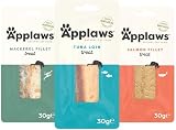 Applaws High Protein 100% Natural Cat Treats 30g Pack of 12 Fish Variety