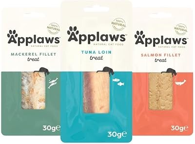 Applaws High Protein 100% Natural Cat Treats 30g Pack of 12 Fish Variety