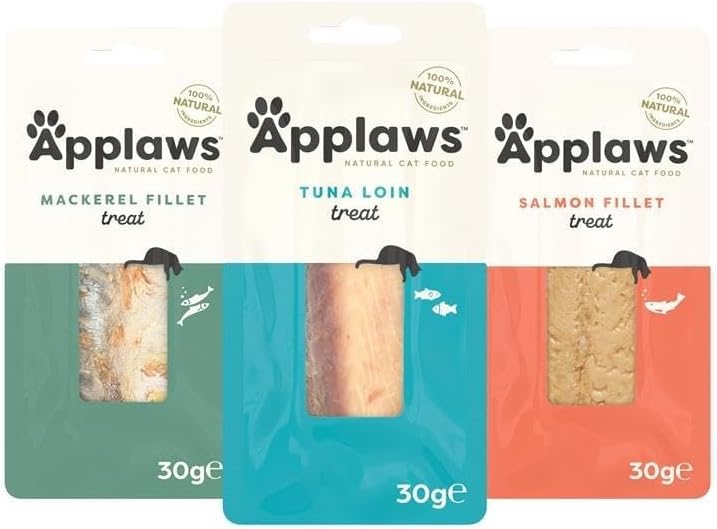 Applaws High Protein 100% Natural Cat Treats 30g Pack of 12 Fish Variety