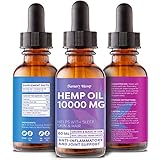 Hemp Oil 10000MG 2 FL.OZ - Made with Organic MCT Oil 100% Safe Hemp Extract - Pain, Stress & Anxiety Relief - Made in USA - Anti Inflammatory & Immunity Support - Deep Sleep & Mood Boost