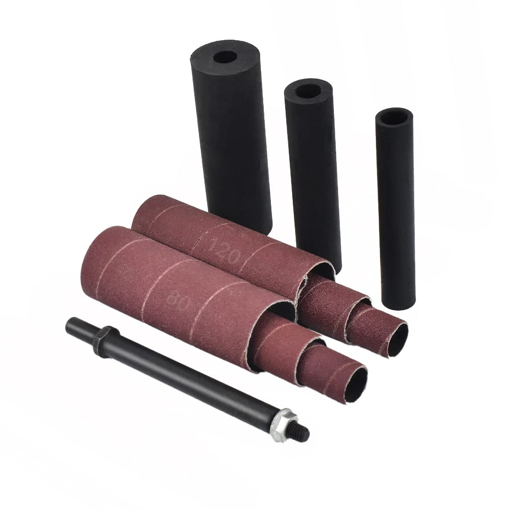 Photo 1 of scottchen PRO Spindle Sander Adaptor 4-1/2" x 1/2" with Rubber Sanding Drum Kit OD 3/4", 1", 1-1/2" and Sandpaper Sleeves Grit# 80,120 - S/10