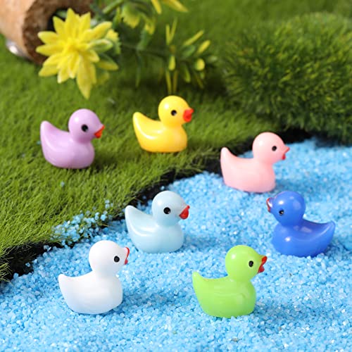 LUTER 100-Piece Mini Resin Ducks – Tiny Duck Figures For Dollhouse, Garden, Crafts & Decor