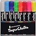 SuperChalks Color Liquid Chalk Marker Pens 8-pack - 4mm Reversible Tip - ONLY SUITABLE FOR NON POROUS SURFACES