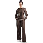 SUUKSESS Women Modal Fall 2 piece outfits Oversized Sweatshirt Wide Leg Pants