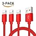 Lightning Cable for iPhone 3Pack 5ft/1.5M Charger Cable Nylon Braided For Lightning to USB iPhone Charger Cable for iPhone X/8/8 Plus/7/7 Plus/6/6 Plus/iPad Mini Air Pro, iPod And More Red