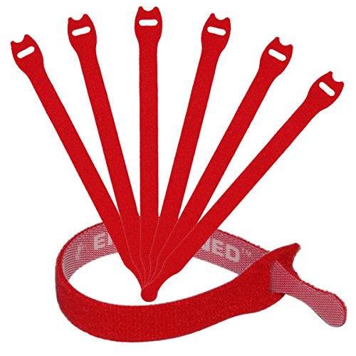 Reusable Cable Ties 30 Pack - 1/2" x 8" (Red)
