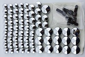NIATHI AfterMokit Replacement Bolt Toppers for Harley Davidson Electra Glide Road Glide Road King Street Glide Ultra Classic Ultra Limited 2007 2008 2009 2010 2011 2012 2013 Chrome Engine Caps 75 Pieces