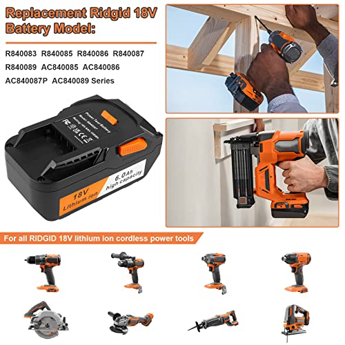 2Pack] 18V Lithium Replacement Battery for Ridgid 18V Drill