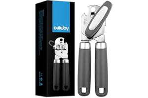 OUTWAY Can Opener,Professional 3-In-1 Multifunctional Manual Can Openers Bottle Opener,Kitchen Durable Stainless Steel Heavy Duty Can Opener Smooth Edge for Kitchen Seniors Friendly