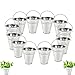 Dazzling Toys Galvanized Ice Bucket – Set of 12 Stainless Steel Buckets for Parties, Small Cocktail Bar & Champagne Chiller Metal Pot, Indoor & Outdoor Planters & Flower Pots, Fireplace Ash Bucket