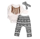 Morecome Baby Girls Tassels Romper Headband Legging Outfits