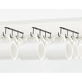 Mkono Under Cabinet Mug Hanger Set of 3 Metal Mug Hooks Coffee Cup Holder with 12 Hooks Simple Coffee Mug Organizer for Cabinet Shelf Modern Mug Storage Display Rack for Kitchen, Black