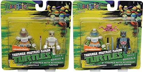 Comic Heroes Marvel Minimates Teenage Mutant Ninja Turtles 2 Series 4 2 inch Mini Figure - Space Suit Donatello and Fugitoid + Space Suit Lenonardo and Exo- Suit Kraang