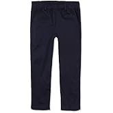 Mud Kingdom Boys Chino Pants School Uniform Cotton Plain Pull On Flat Front Relaxed Skinny 4T-Size 12