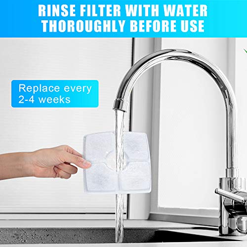 DELOMO Replacement Filters for 84oz/2.5 L Automatic Electronic Cat Water Fountain pet Water Drinking Fountain, Pack of 4