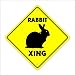 Rabbit Crossing Sign Zone Xing | Indoor/Outdoor | 12