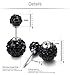 Jstyle 4 Pairs Stainless Steel Cubic Zirconia Stud Earrings for Women Pierced Double Sided Crystal Ball