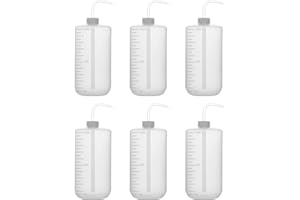 stonylab Chemical Wash Bottle, 2-Pack Plastic Safety Lab Squeeze Wash Bottle, LDPE with Narrow Mouth, 1000 ml (6 Pack)