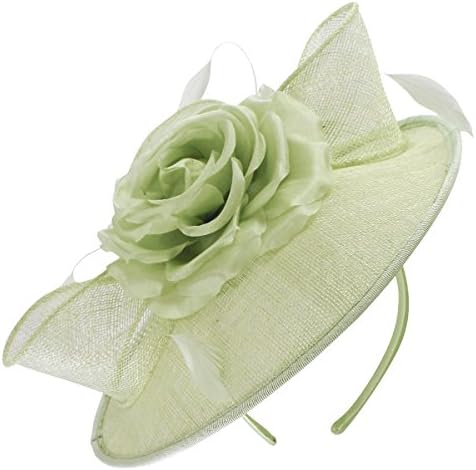 Failsworth Millinery Silk Rose Disc Headpiece in Aloe, Size: One Size